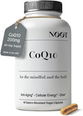 NOOT CoQ10 200mg - High Absorption-Coenzyme-Q10, Antioxidant for Heart and Cognitive Health and Immune Support, Energy Production, Ubiquinone, Vegan, Coq 10 Supplement, Nootropic, 60 Capsules