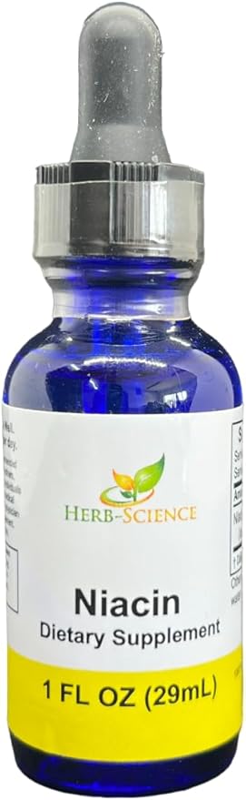 Liquid Vitamin B3 (Niacin) Dietary Supplement – Vegan, Alcohol-Free, Quality Tested – 1 fl oz (36 Servings)