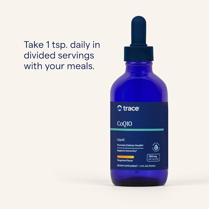 Trace Minerals CoQ10 - Cellular Health Supplement for Vitality Support - Cardiovascular Health & Immune Support - Natural Ingredients - Vegan & Gluten-Free - Tangerine Flavor - 4 fl oz (24 Servings)