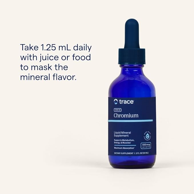 Trace Minerals Ionic Chromium - Liquid Chromium Drops for Metabolism, Muscle & Energy Support - Boron, Chloride & ConcenTrace - Natural & Bioavailable - Vegan & Gluten-Free - 2 fl oz (48 Servings)