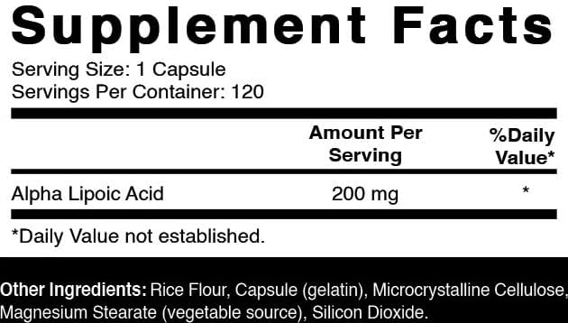 Oxify Alpha Lipoic Acid 200 mg | 120 Capsules | Gluten-Free, Non-GMO | Supplement Made in USA