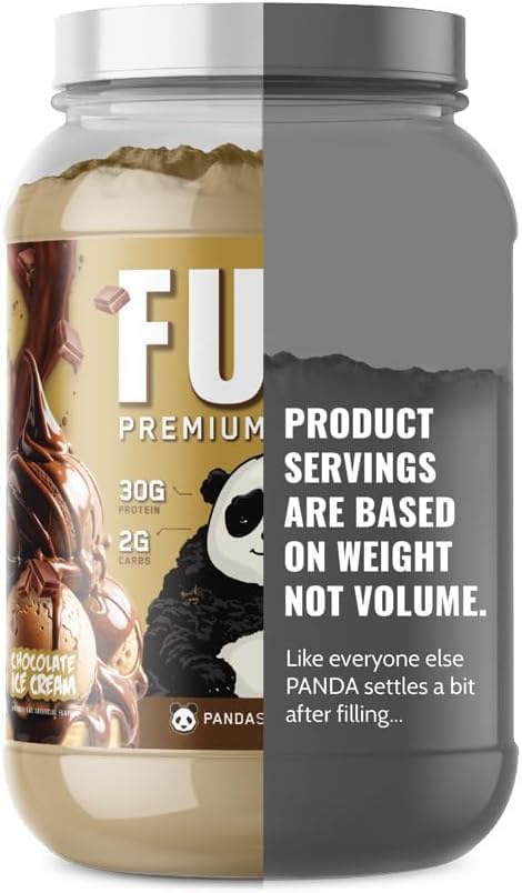 Underground Bio Labs Panda Fuel Premium Protein Whey,Hydrolyzed Collagen,Casein,Probiotics, Enzymes, Keto Friendly,Time Release, 25 Servings (2.5 Pound, Chocolate Ice Cream)