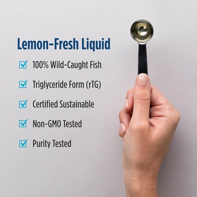 Nordic Naturals Ultimate Omega Liquid, Lemon Flavor - 4 oz - 2840 mg Omega-3 - High-Potency Fish Oil Supplement with EPA & DHA - Promotes Brain & Heart Health - Non-GMO - 24 Servings