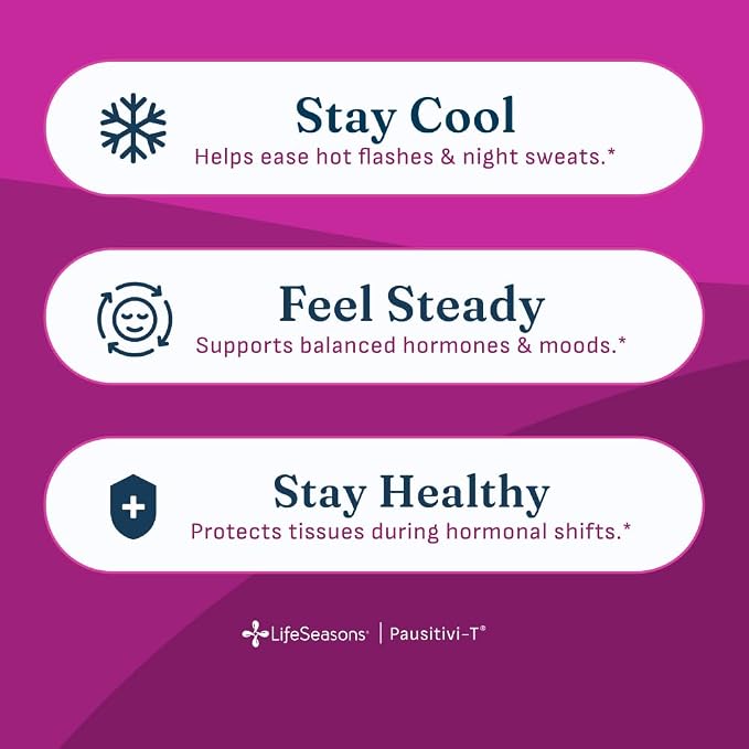 Pausitivi-T - Menopause Support Supplement - Relief for Hot Flashes, Hormone Imbalance & Night Sweats - Nourishes Tissue - Sage, Chasteberry, Soy Isoflavones & Black Cohosh - 60 Capsules (Pack of 2)