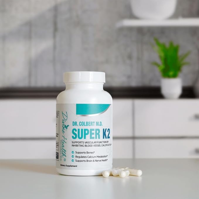 Dr. Colbert, MD Super K2 | Divine Health | MK-7 | Vitamin K2 | 200mcg | 30 Day Supply | 120 Capsules