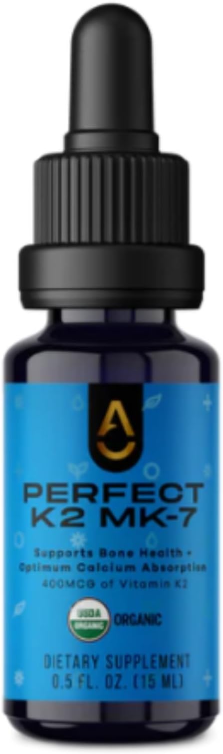 ACTIVATION Perfect K2 MK-7 Liquid Supplement | 15 ml | High Bioavailability for Enhanced Bone and Dental Health | Supports Efficient Calcium Absorption | Easy-to-Use Liquid Dropper