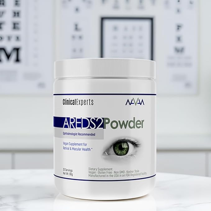 Navan AREDS 2 Powder - for Those Who Can't Consume Tablets or Softgels - Eye Vitamins & Minerals Antioxidant Supplement by Clinical Experts - Lutein, Zeaxanthin & Zinc - Kosher Style, 30 Servings