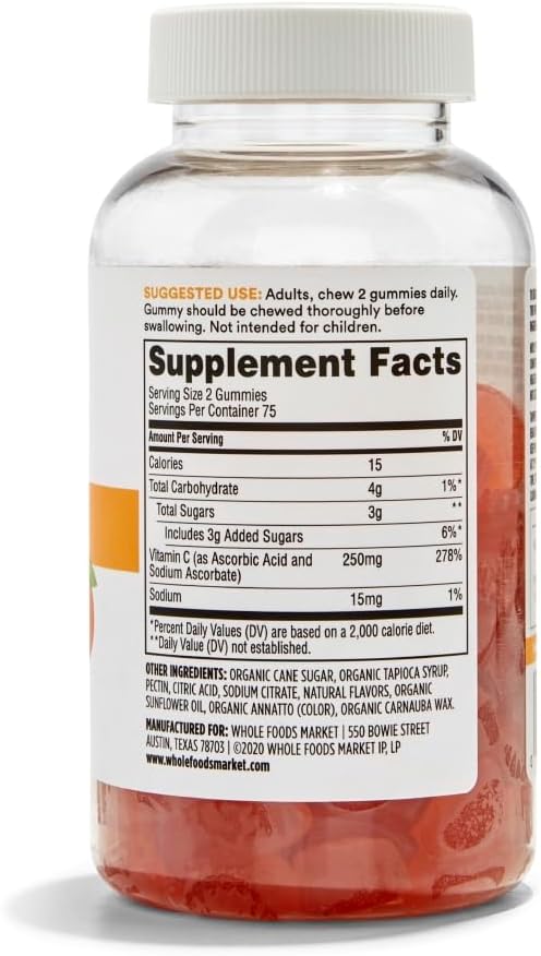 365 by Whole Foods Market, Citrus Vitamin C Gummies, 150 Count (Pack of 2)
