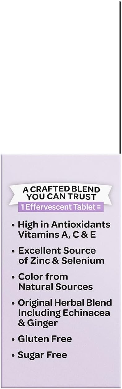 Airborne Elderberry + Zinc & Vitamin C Effervescent Tablets, Immune Support Supplement with Powerful Antioxidant Vitamins A C E, 20 Fizzy Drink Tablets, Elderberry Flavor