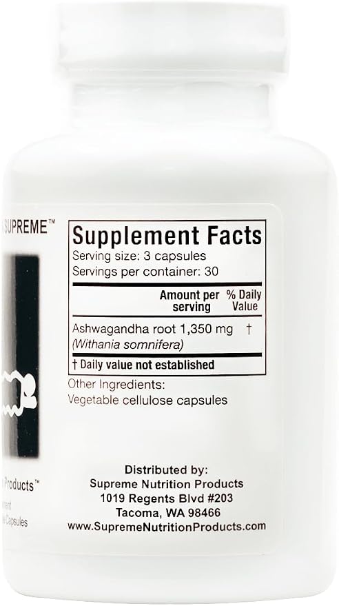 Supreme Nutrition Ashwagandha Supreme, 90 Pure Ashwagandha Vegetarian Capsules (Pack of 2)