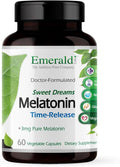 EMERALD LABS Sweet Dreams Melatonin Time-Release - Melatonin Sleep Support Supplement - Supports Healthy Sleep Patterns - 60 Vegetable Capsules (Up to 60-Day Supply)