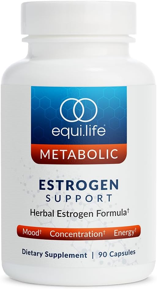 Equilife Estrogen Support Supplement, with Black Cohosh, 90 Capsules | Herbal Blend-Red Clover & Gotu Kola | Supports Hormone Balance, Bone Health, Energy, Mood & Cognitive Function | Gluten Free
