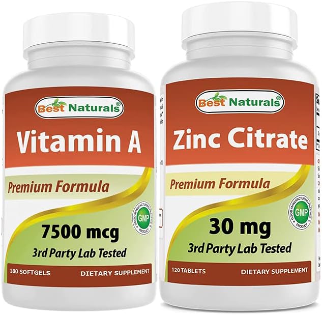 Best Naturals Vitamin A 25000 IU & Zinc Citrate 30 mg