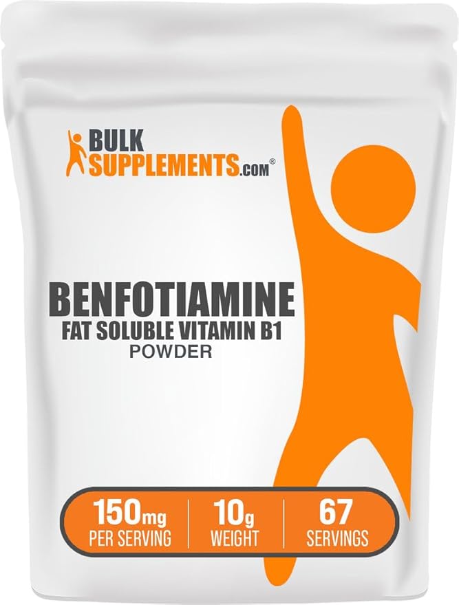 BulkSupplements.com Benfotiamine Powder - Vitamin B1 Benfotiamine Supplement, Fat Soluble B1 Vitamin - Gluten Free, 150mg per Serving, 10g (0.35 oz) (Pack of 1)