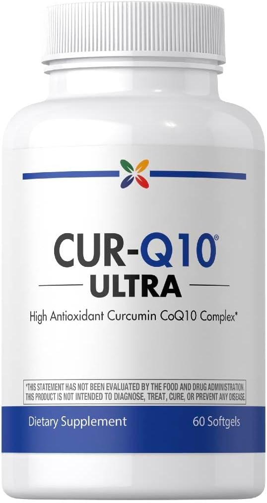 Stop Aging Now - Curcumin CoQ10 Complex - with Turmeric Root Extract - Antioxidant & Cardiovascular Support - 60 Softgels