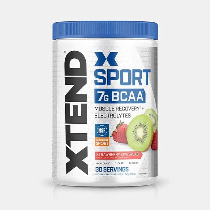 Scivation XTEND Sport BCAA Powder Strawberry Kiwi Splash - Electrolyte Powder for Recovery & Hydration with Amino Acids - 30 Servings,(Pack of 2)