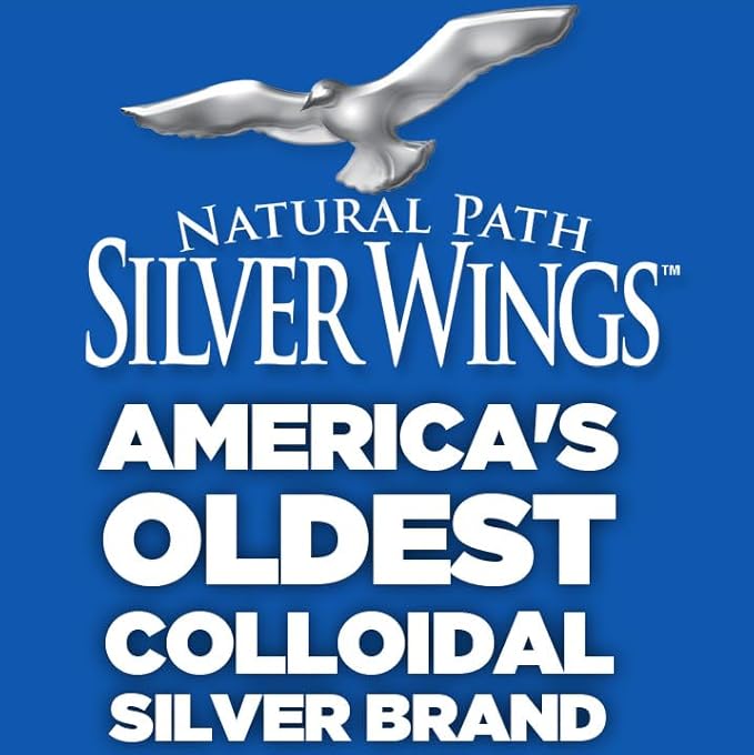 Natural Path Silver Wings Colloidal Silver 500ppm (2,500mcg) Immune Support Supplement 32 fl. oz.