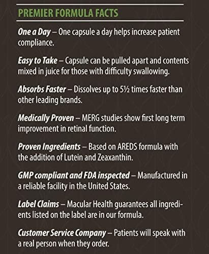 Premier Formula for Eye Health - Three Month Supply - Developed for Age Related Macular Support (AMD) - Only 1 Pill Per Day