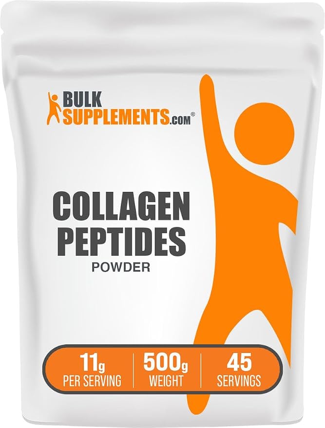 BulkSupplements.com Collagen Peptides Powder - Bovine Collagen Powder, Powdered Collagen Supplement - Hydrolyzed & Gluten Free, 11g per Serving, 500g (1.1 lbs) (Pack of 1)