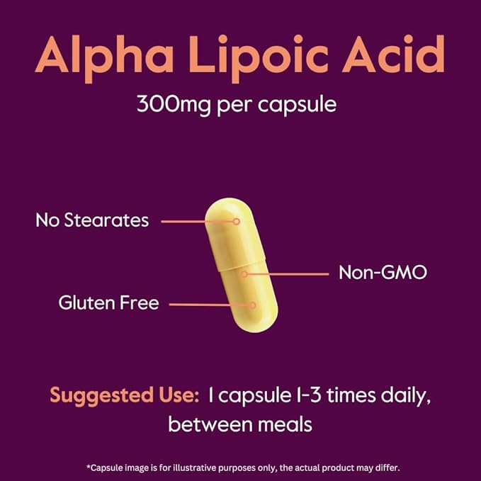 BESTVITE Alpha Lipoic Acid 300mg per Capsule (240 Capsules) (120 x 2) No Stearate - No Flow Agents - Non GMO - Gluten Free