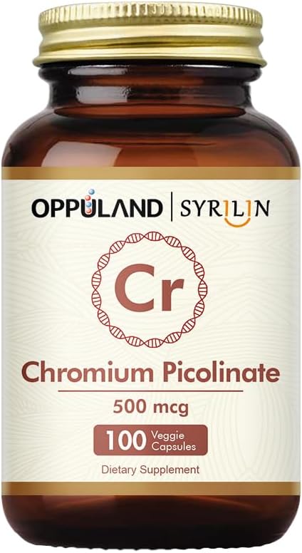 Chromium Picolinate 500 mcg,Chromium Supplements,Non-GMO, Gluten Free,100 Veg Capsules