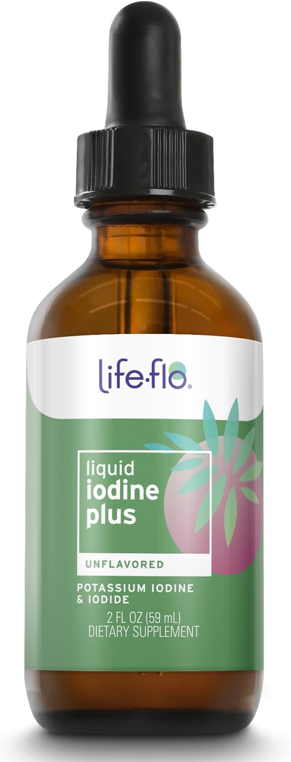 Life-flo Liquid Iodine Plus 150 mcg, Iodine Supplement for Thyroid Support,* Healthy Energy & Metabolism Formula* with Iodine & Potassium Iodide (Unflavored)