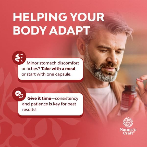 Natures Craft Red Yeast Rice with CoQ10 Supplement - Advanced Healthy Heart & Healthy Cholesterol Levels Formula for Men & Women - Red Yeast Rice Capsules with 1200 mg per Serving and CoQ10-120 Count