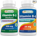 Best Naturals Vitamin B2 (Riboflavin) 400mg & Vitamin B-6 25 Mg