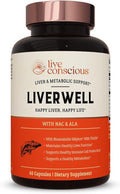 LiverWell Liver Cleanse, Rejuvenation, Metabolic Support - Liver Supplement for Liver Health w/Highly Bioavailable Milk Thistle Extract, N-Acetyl Cysteine, Alpha Lipoic Acid, Zinc, Selenium - 60 Caps