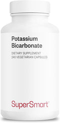 SuperSmart Potassium Bicarbonate (High Dose) - Electrolyte Mineral - pH Acid-Base Balance - Potassium Supplement | Non-GMO & Gluten Free - 240 Vegetarian Capsules