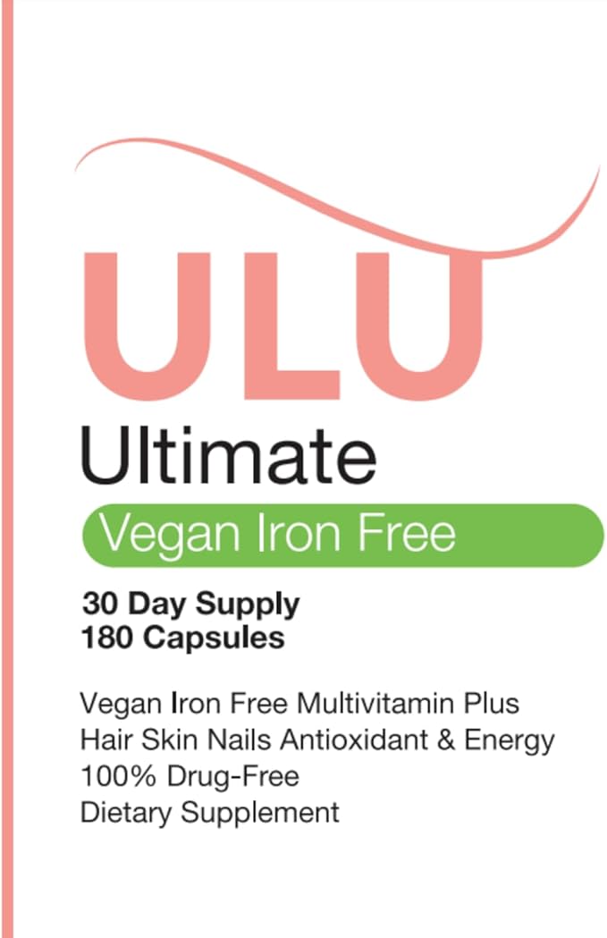 Ultimate Multivitamin: Vegan, Iron Free, Promotes Stronger Hair, Skin, & Nails and Improves Antioxidant & Energy with Better Sleep & Less Stress (Pack of Two - 360 Capsules)