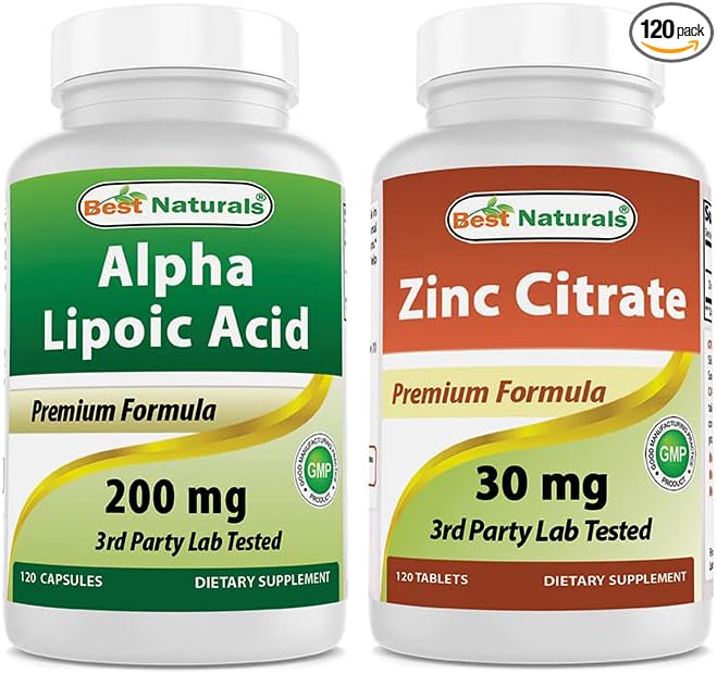 Best Naturals Alpha Lipoic Acid 200 Mg & Zinc Citrate 30 mg