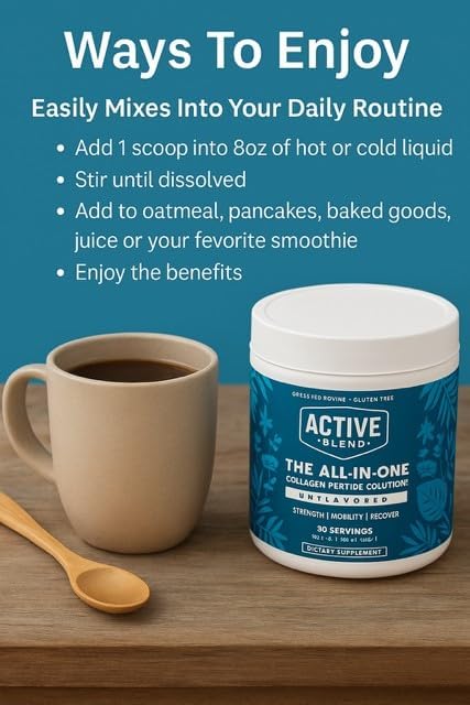 Collagen Complex Powder Multi-Type Collagen Peptides with Marine, Bovine & Chicken Collagen, Hyaluronic Acid, Vitamin C, Bamboo & Horsetail Extract 6.6g Protein Per Serving 30 Servings
