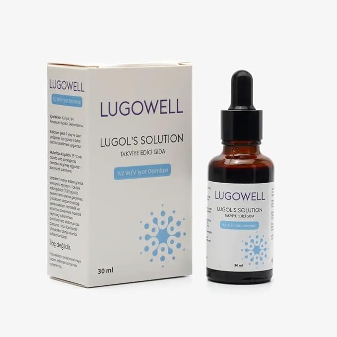 LugoWell Lugol's Solution | 2% Iodine & Potassium Iodide Drops | 30ml/1 fl oz | Roll-on Cap
