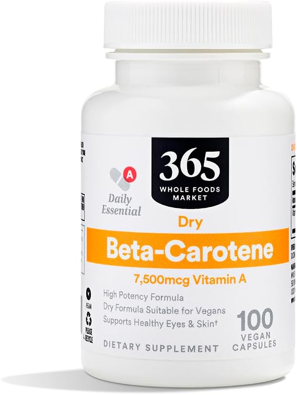 365 by Whole Foods Market, High-Potency Beta-Carotene, 7500mcg Vitamin A, 100 Vegan Capsules