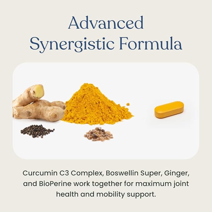Better Way Health™ Curcumin Plus – Turmeric Curcumin C3® Complex with Boswellin®, BioPerine®, and Ginger – Joint Support & Inflammation Relief Supplement – 120 Caplets