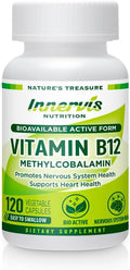 Methyl B12 1000mcg (120 Caps) High Absorption Methylcobalamin for Sustained Energy, Nerve & Heart Health* - Vegan Vitamin B12 by Innervis Nutrition