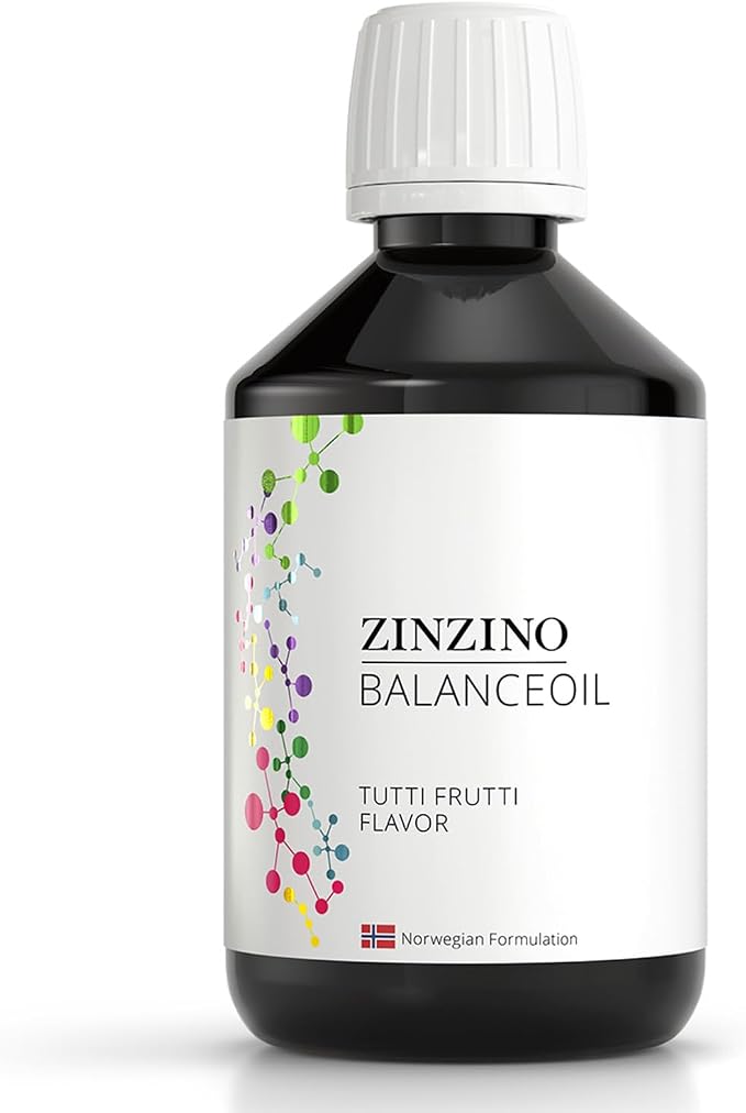Zinzino - BalanceOil+ Tutti Frutti - Fish Oil Supplement for Kids with Extra Virgin Olive Oil, Omega-3 (EPA+DHA), Olive Polyphenols - (300 ml)