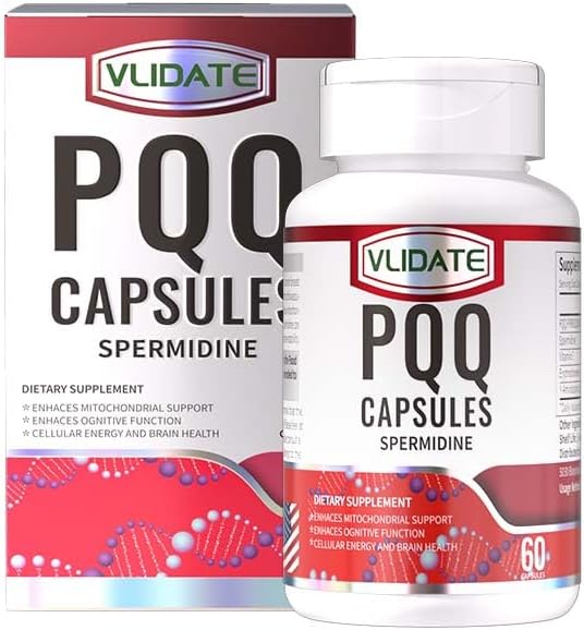 PQQ Complex – Featuring Pyrroloquinoline Quinone, GABA, Spermidine & Vitamin E – Enhances Mitochondrial Support & Brain Function – 30 Vegetarian Capsules