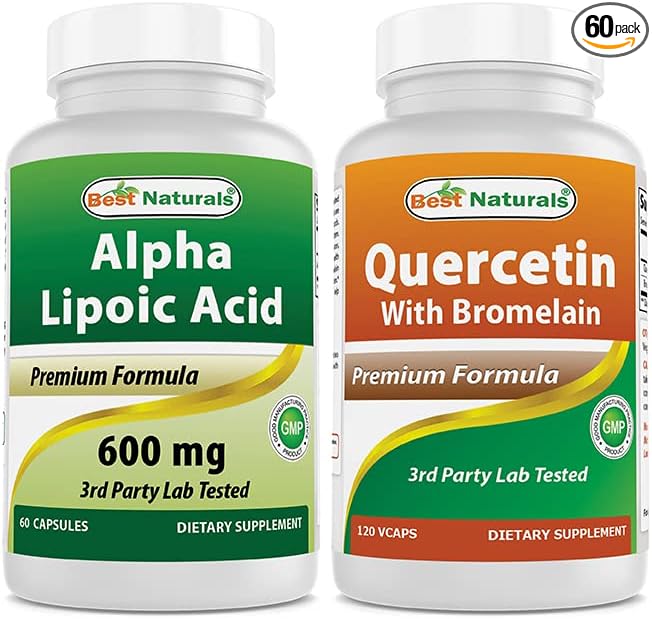 Best Naturals Alpha Lipoic Acid 600 mg & Quercetin with Bromelain