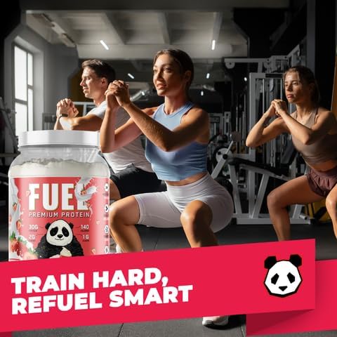 Underground Bio Labs Panda Fuel Premium Protein Whey,Hydrolyzed Collagen,Casein,Probiotics, Enzymes, Keto Friendly,Time Release, 25 Servings (2.5 Pound, Strawberries & Cream)