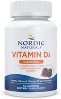 Nordic Naturals Vitamin D3 Gummies, Wild Berry - 60 Gummies - 1000 IU Vitamin D3 - Great Taste - Healthy Bones, Mood & Immune System Function - Non-GMO - 60 Servings