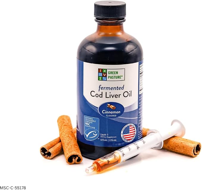Green Pasture - Fermented Cod Liver Oil Liquid - 6 fl. oz. - Cinnamon