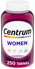 Centrum Multivitamin for Women, Multimineral Supplement with Iron, Vitamin D3, B Vitamins and Antioxidant Vitamins C and E, Gluten Free, Non-GMO Ingredients - 250 Count