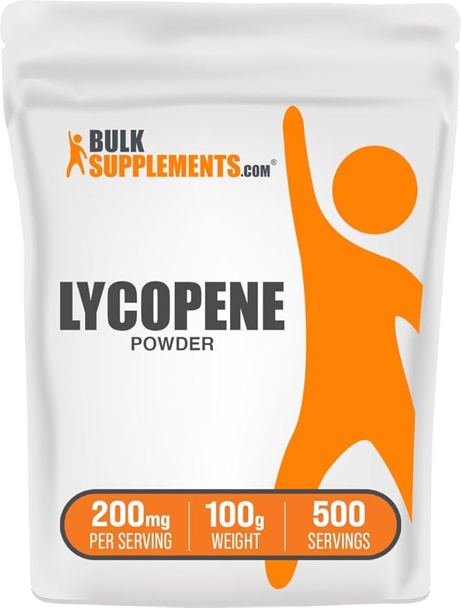 BulkSupplements.com Lycopene Powder - Lycopene Supplement, Lycopene 10mg - Antioxidants Supplement, Gluten Free, 200mg per Serving, 100g (3.5 oz) (Pack of 1)