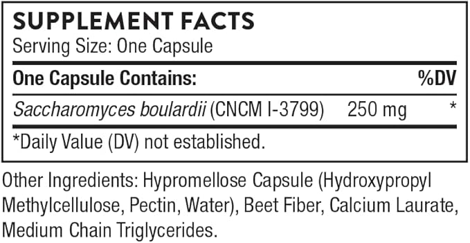 THORNE - Sacro-B - Saccharomyces boulardii - Shelf Stable Probiotic - Gut Health Supplement to Support Immune Function in the Gut - Occasional Diarrhea Relief* - Third-Party Certified - 60 Capsules
