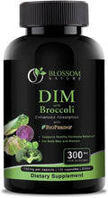 DIM Supplement 300mg with Broccoli 200mg BioPerine 10mg-Hormone and Estrogen Balance for Women & Men,Menopause Relief,PCOS & PMS Support,Hormonal Acne Treatment-120 Caps,Diindolylmethane 150mg per Cap