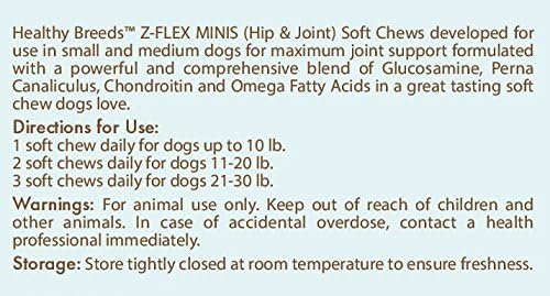 Healthy Breeds Australian Shepherd Z-Flex Minis Hip and Joint Support Soft Chews 60 Count (Pack of 2)