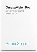 Supersmart OmegaVision Pro - Patented Eye Vitamins with FloraGLO Lutein, OPTISHARP Zeaxanthin, Omega 3 (DHA/EPA) - Recommended Eye Supplement for Adults Over 50 | Non GMO & Gluten Free - 30 Softgels