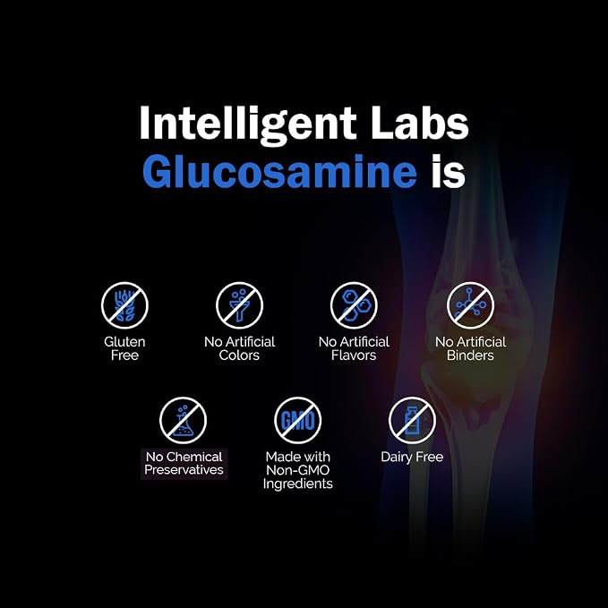 Intelligent Labs Glucosamine and Chondroitin High Strength Complex with MSM | 180 Capsules | Immune System Support | with Turmeric, Boswellia, and Quercetin Joint Care Supplements